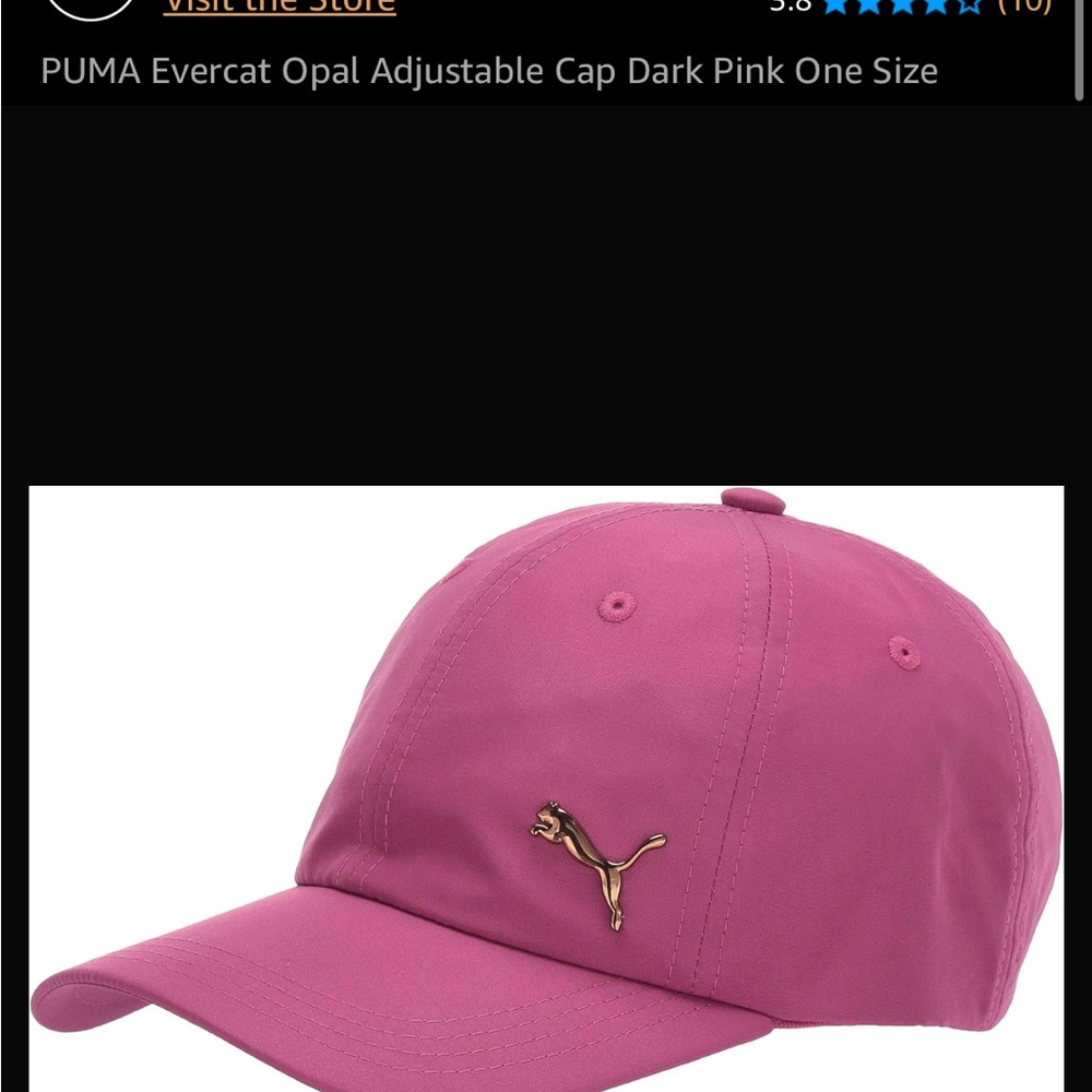 NWOT Puma Bright Pink Cap with Silver Buckle